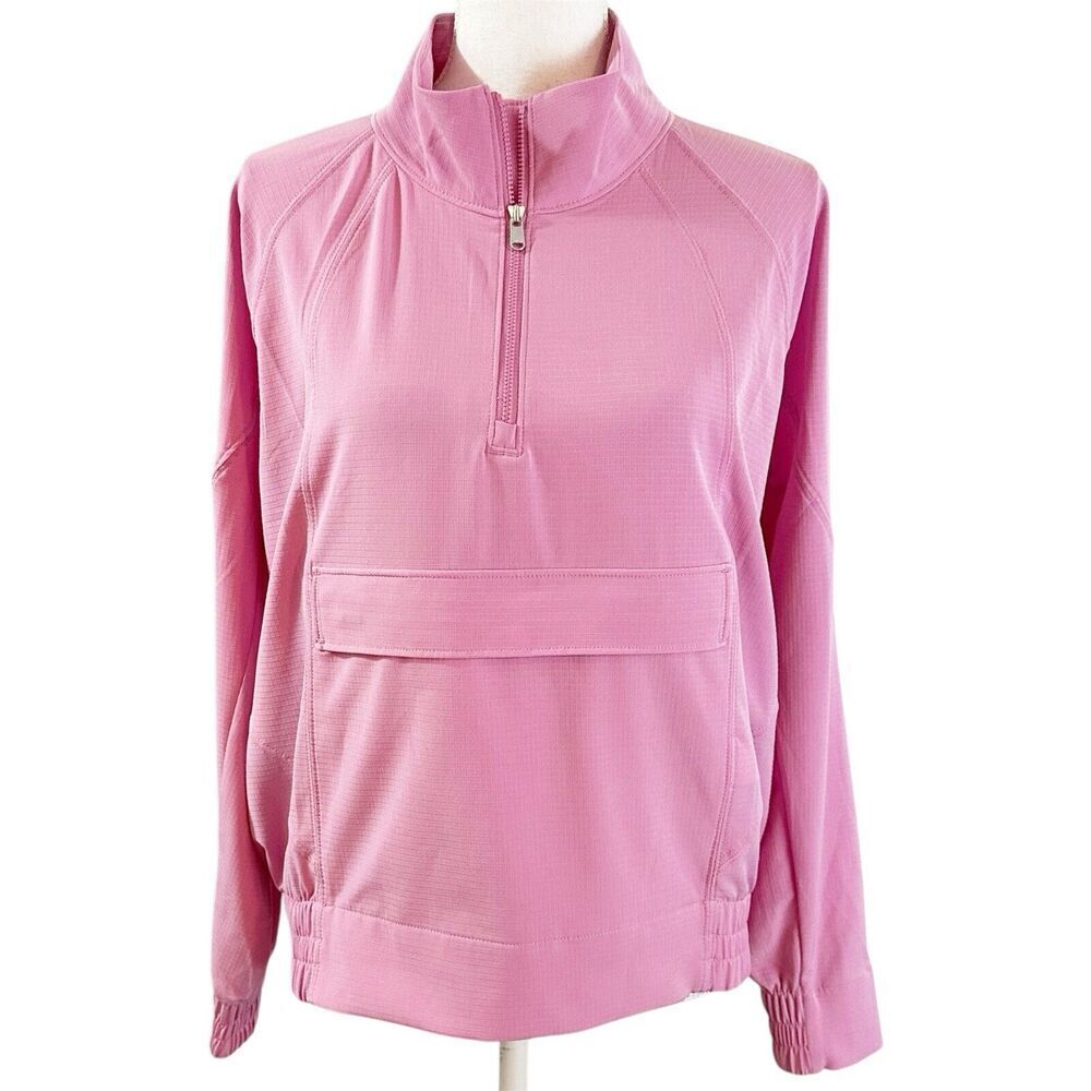 Athleta Womens Boundless Popover Jacket Size Medium Maritima Pink Lightweight